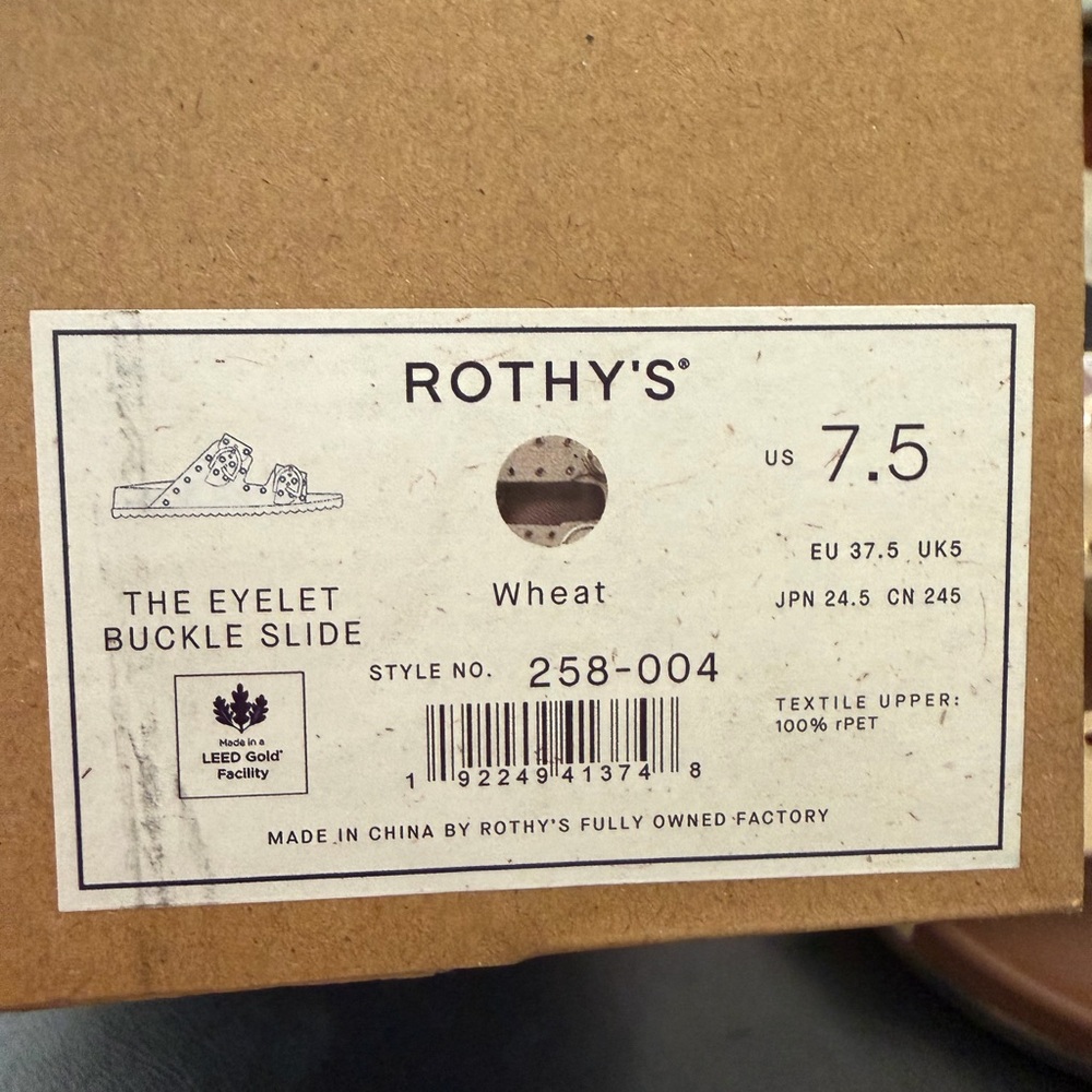 Rothy's Eyelet Buckle Slide (wheat) - Picture 4 of 4